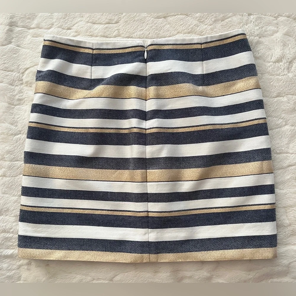 J. Crew Metallic Stripe Mini Skirt size 00